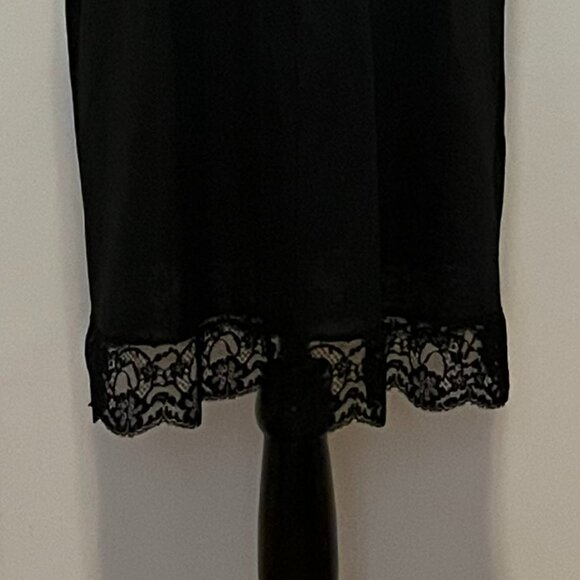 Vintage 1960s Black Slip with Lace Top and Bottom, Size Medium - Picture 6 of 7